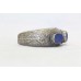 Bangle Cuff Bracelet Sterling Silver 925 Lapis Lazuli Gems Stone Wax Inside C443